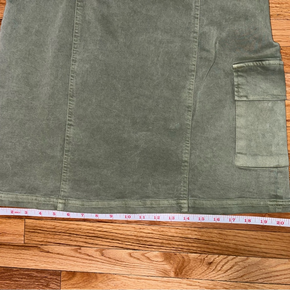 UO Olive Green Denim Mini Dress - Picture 3 of 7
